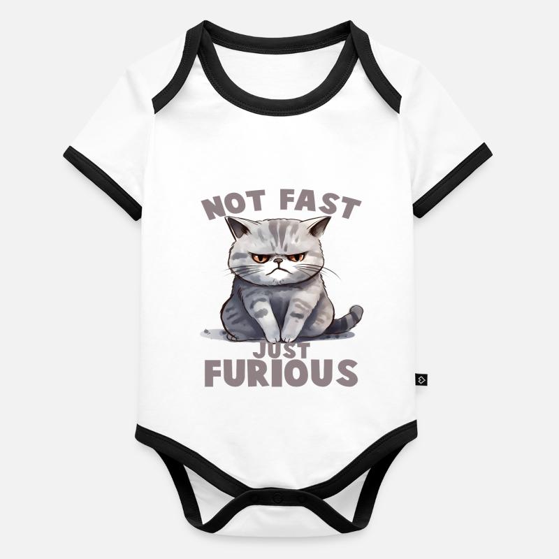 Not Fat just Furious Baby Bio-Kurzarm-Kontrastbody