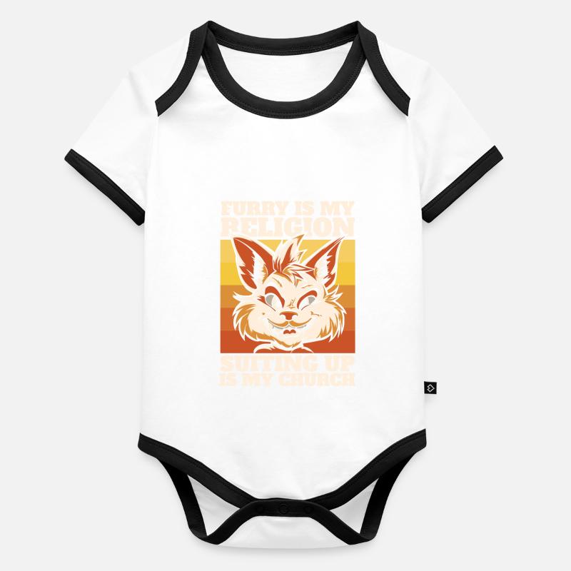 Furry Fandom Fursuits Body Bébé bio contrasté manches courtes