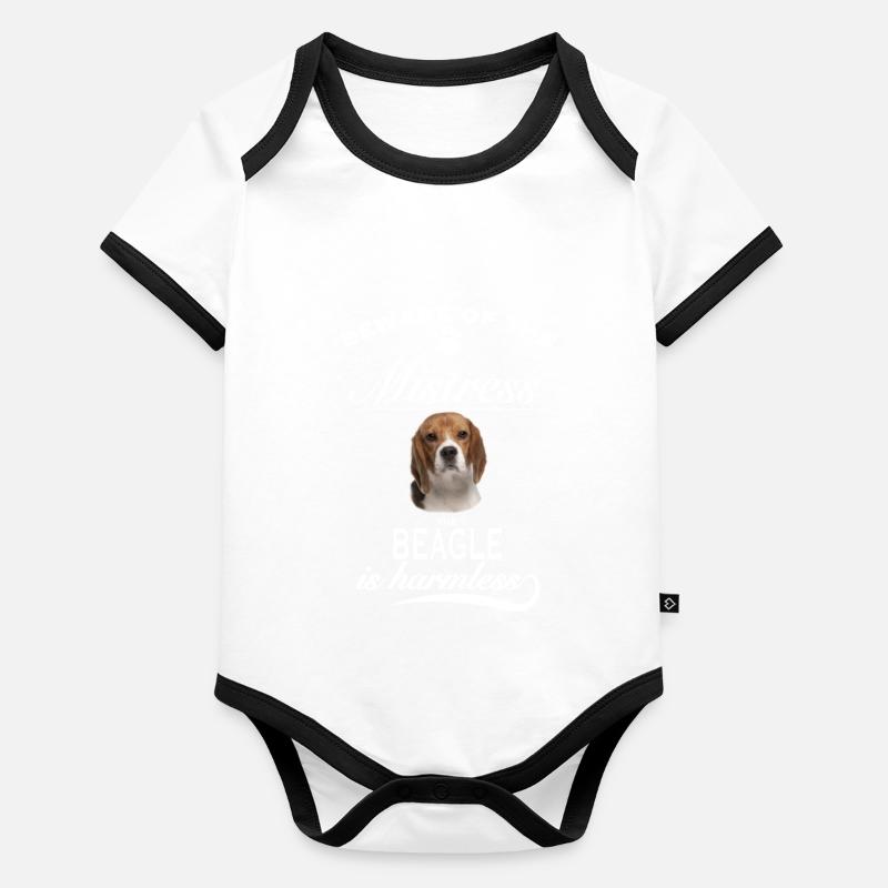 Beware of the mistress, harmless Beagle Organic Baby Contrasting Bodysuit