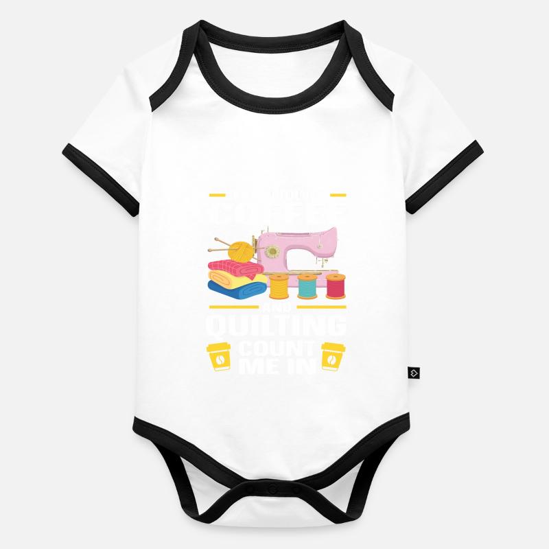 Quilten Geschenk Nähen Stricken Quilter Baby Bio-Kurzarm-Kontrastbody
