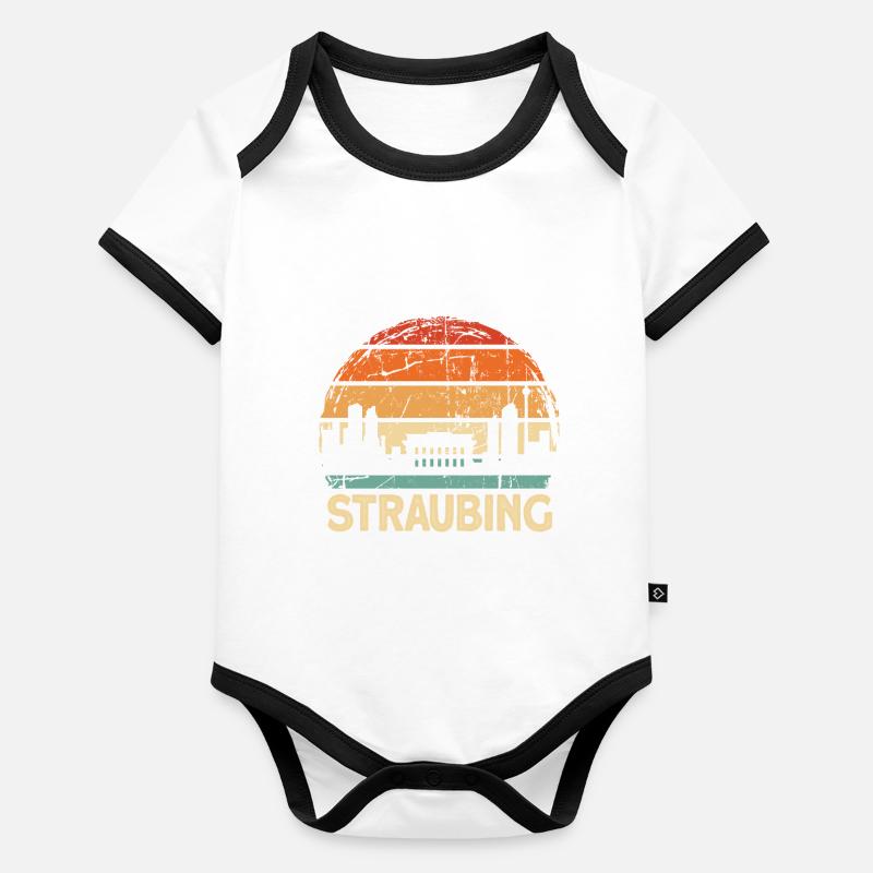 Straubing Body Bébé bio contrasté manches courtes