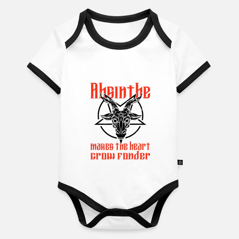 Satan Beelzebub Devil Gothic Pentagram Mystical Organic Baby Contrasting Bodysuit