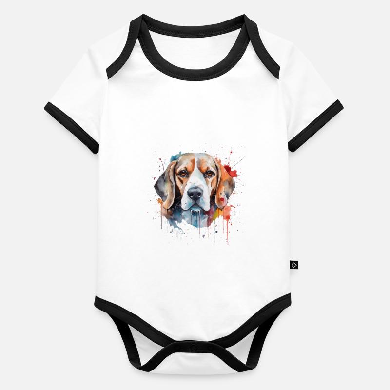 Beagle Organic Baby Contrasting Bodysuit