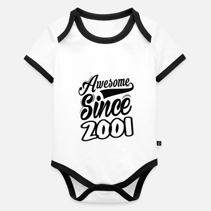 Awesome Since 2001 Baby Bio-Kurzarm-Kontrastbody