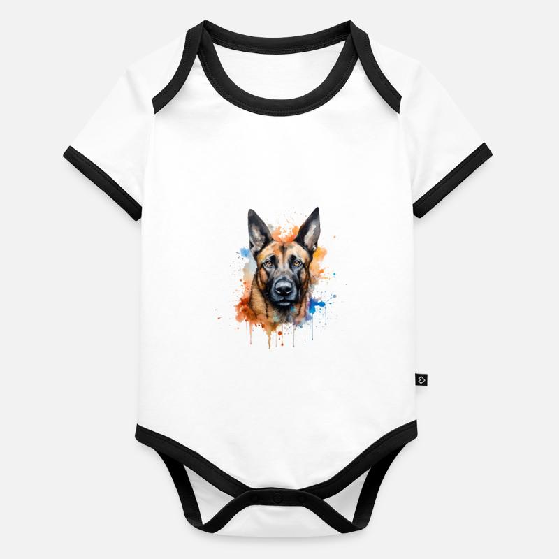 Belgian Malinois Baby Bio-Kurzarm-Kontrastbody