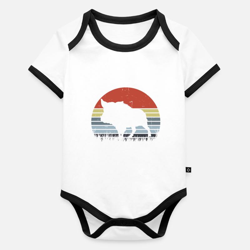Phacochère Body Bébé bio contrasté manches courtes