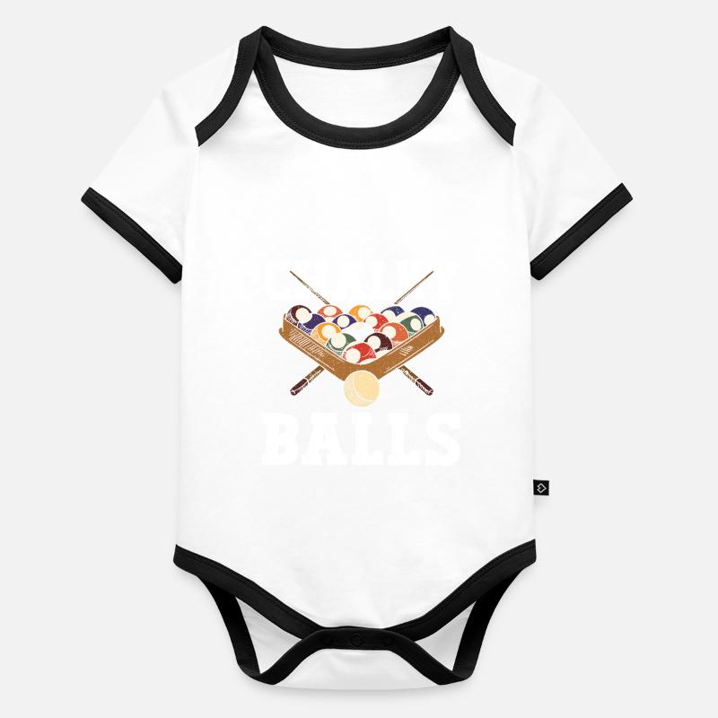 Chalky Balls - Lustige Billardkugeln Baby Bio-Kurzarm-Kontrastbody