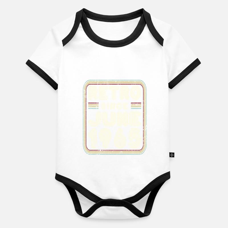 Geburtstag Juni 1965 Retro Geschenk Baby Bio-Kurzarm-Kontrastbody
