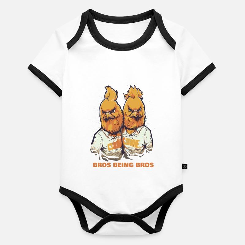 Bros entre eux: Les frères Chickens Body Bébé bio contrasté manches courtes