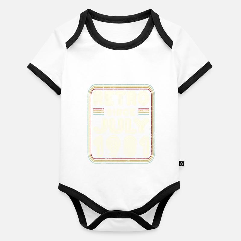 Birthday July 1981 Retro Gift Organic Baby Contrasting Bodysuit