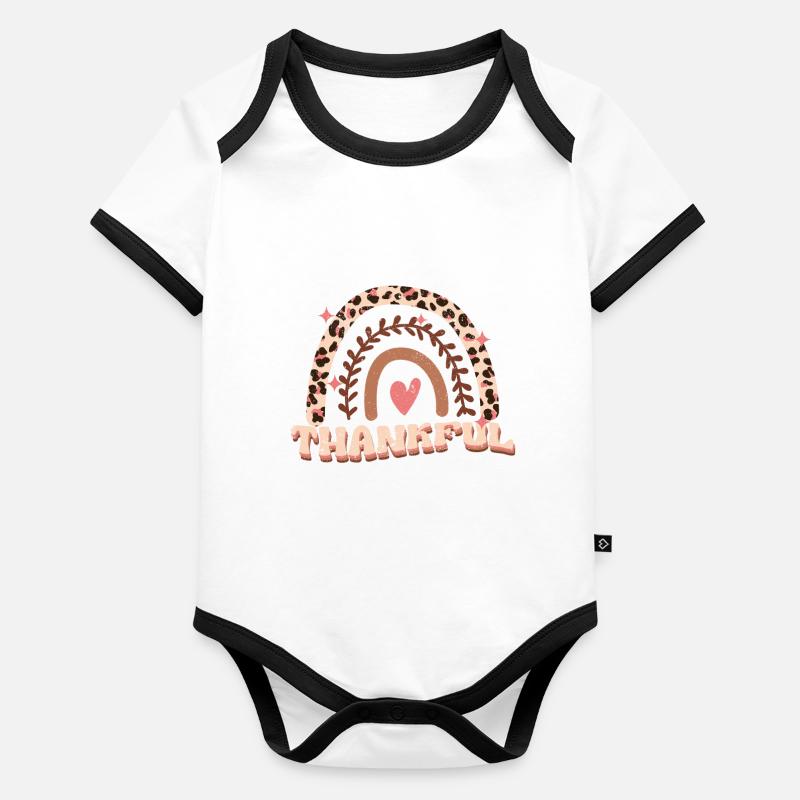Dankbarkeit Thanksgiving Lehrer Herbst Saison Baby Bio-Kurzarm-Kontrastbody