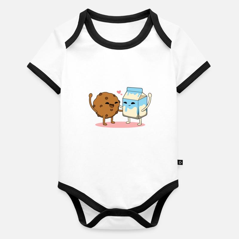 Paire café-lait Body Bébé bio contrasté manches courtes