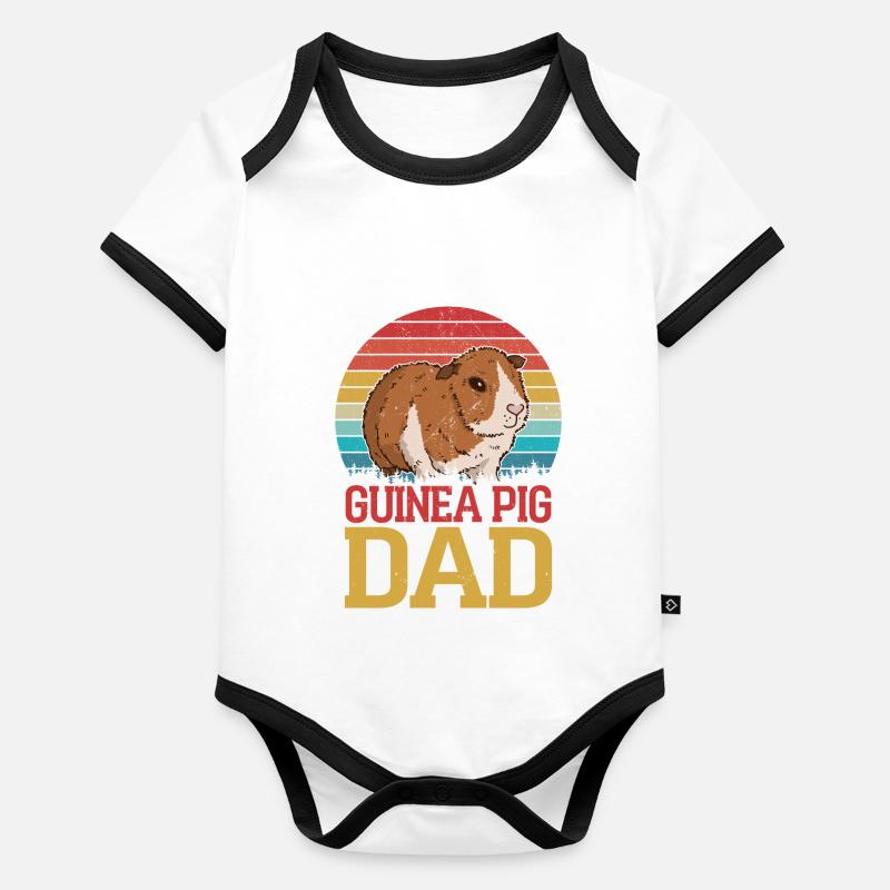 Guinea Pig Dad Rodent Cavy Lover Organic Baby Contrasting Bodysuit