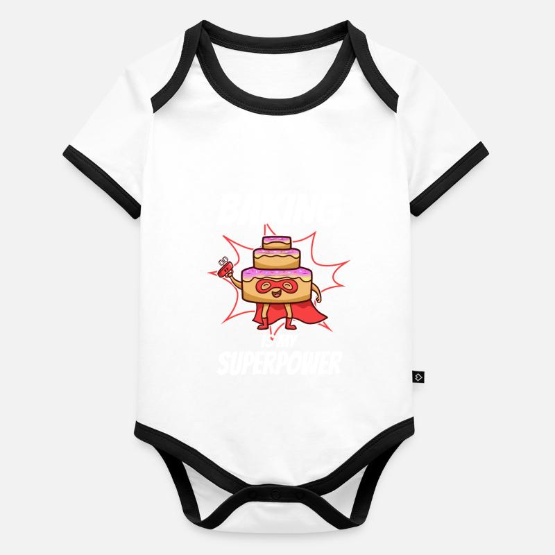 Baking is my Superpower, Torte Baby Bio-Kurzarm-Kontrastbody