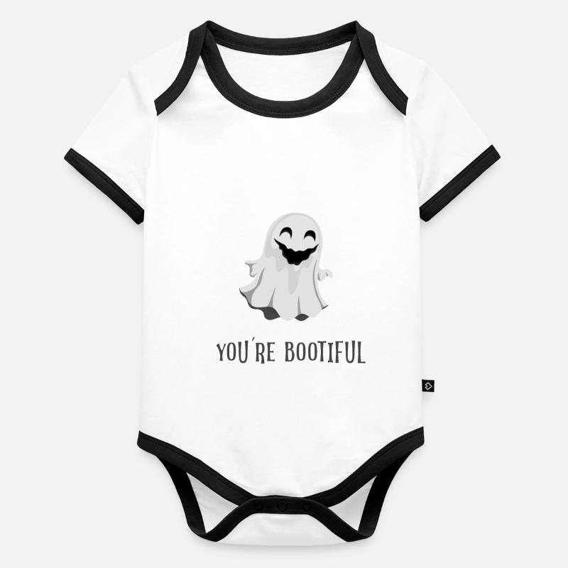 you´re bootiful boo Geist Baby Bio-Kurzarm-Kontrastbody