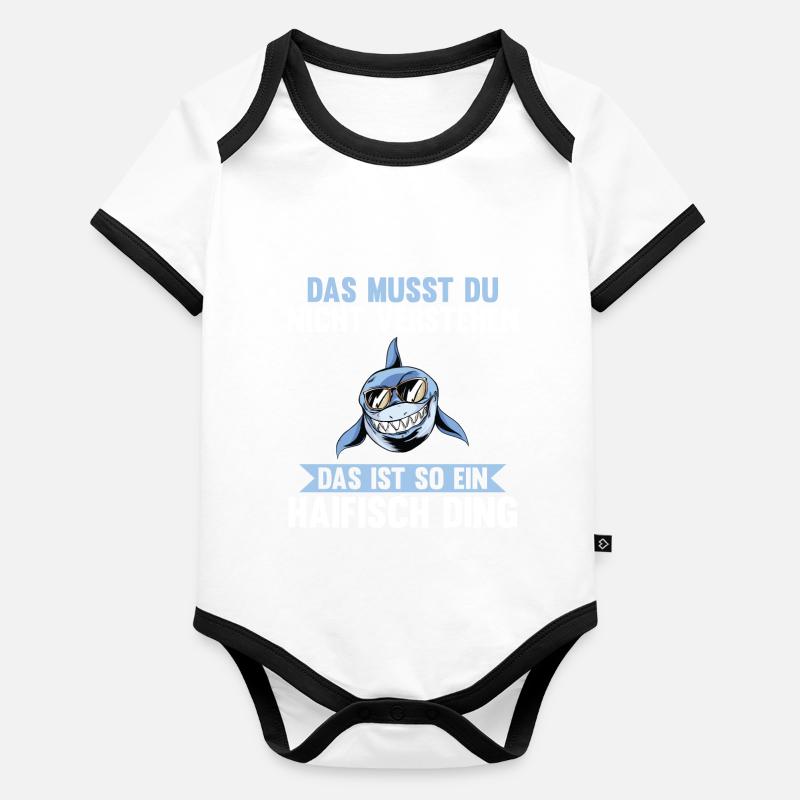 Fische Haifisch Baby Bio-Kurzarm-Kontrastbody