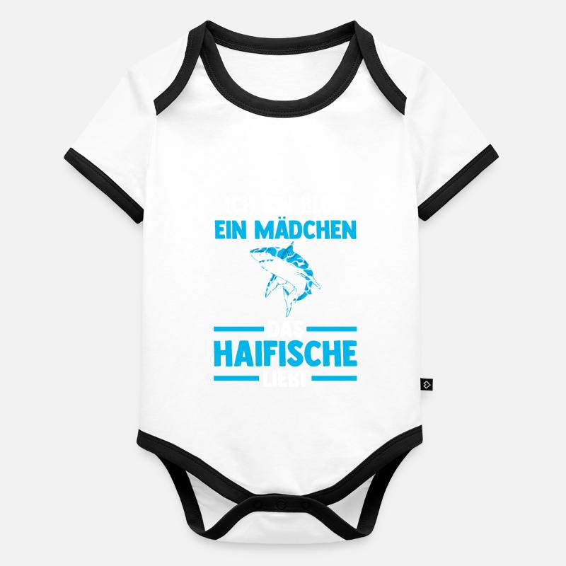 Fische Haifisch Baby Bio-Kurzarm-Kontrastbody
