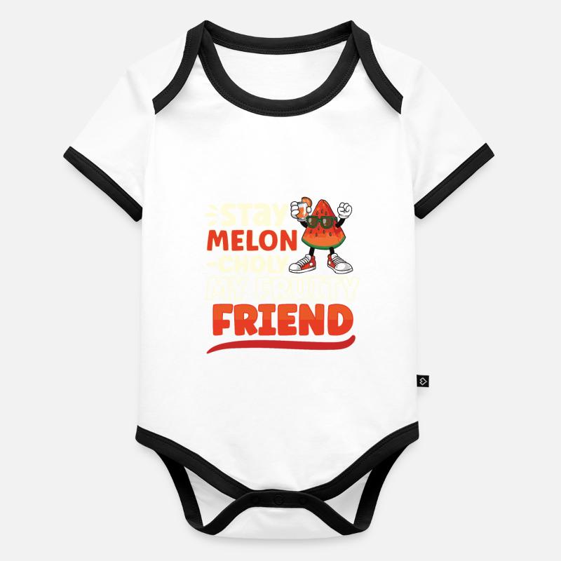 Watermelon Funny Fruit Funny Saying Organic Baby Contrasting Bodysuit