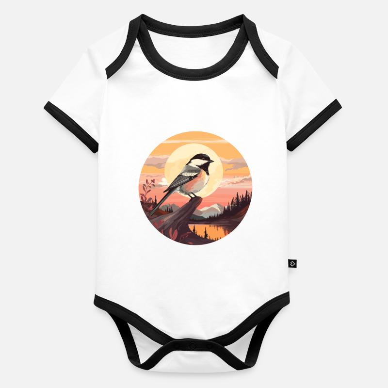 Mésange Body Bébé bio contrasté manches courtes