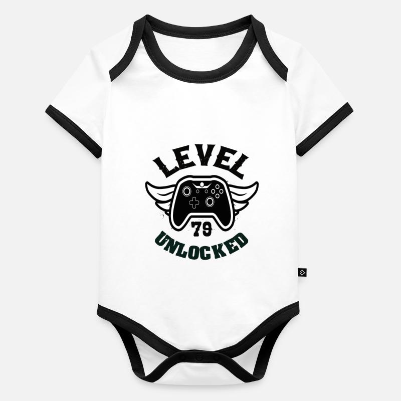 Level 79 Unlocked 79 Birthday Organic Baby Contrasting Bodysuit