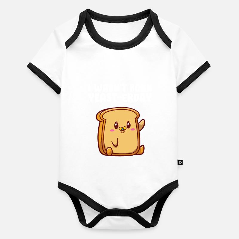 Je ne suis pas né avec de la levure Body Bébé bio contrasté manches courtes