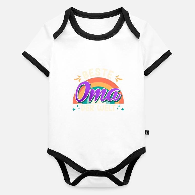 Weltbeste Oma Muttertag Beste Oma Super Grandma Baby Bio-Kurzarm-Kontrastbody