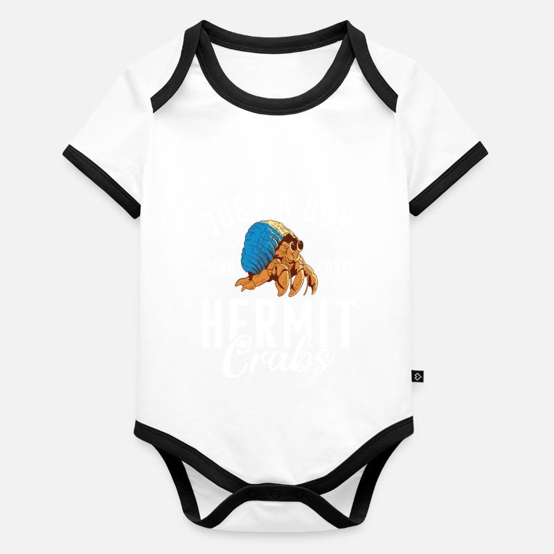 Einsiedlerkrebs-Geschenke Baby Bio-Kurzarm-Kontrastbody