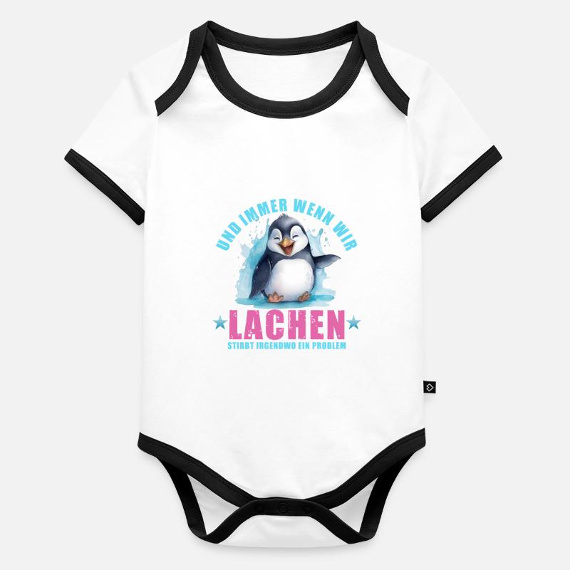 Immer wenn wir lächeln stirbt irgendwo ein Problem Baby Bio-Kurzarm-Kontrastbody