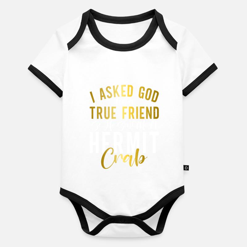 Einsiedlerkrebs-Geschenke Baby Bio-Kurzarm-Kontrastbody