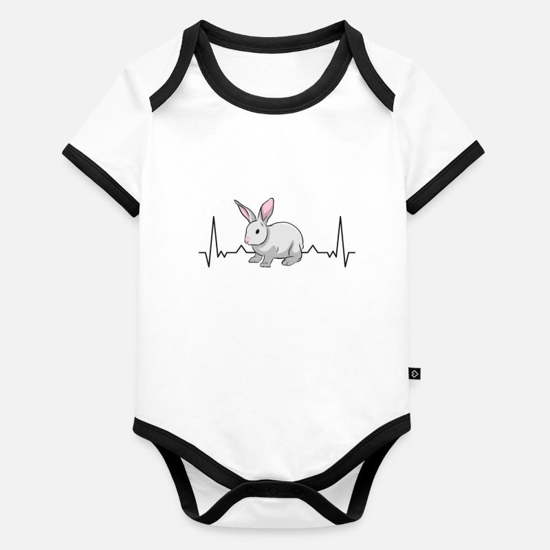 Lapin Heartbeat Bunny Body Bébé bio contrasté manches courtes