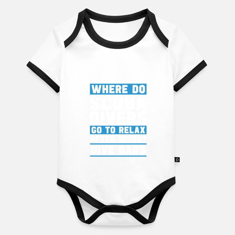 Plongée Plongeur Humour Plongée commerciale Body Bébé bio contrasté manches courtes