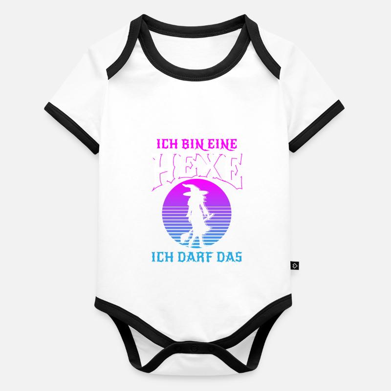 Ich Bin Eine Hexe Ich Darf Das Baby Bio-Kurzarm-Kontrastbody