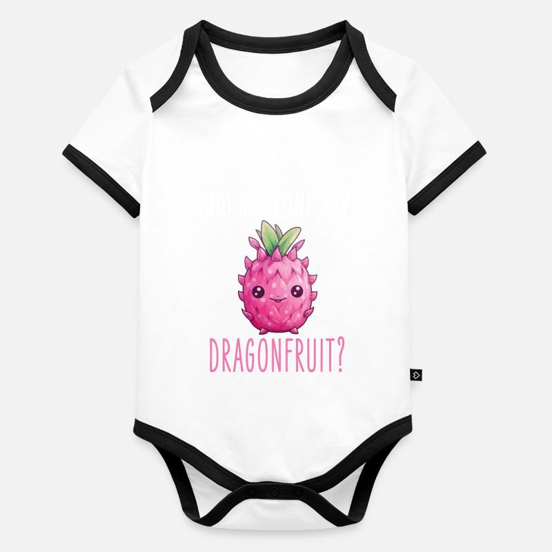 Dragon Fruit Kawaii Body Bébé bio contrasté manches courtes