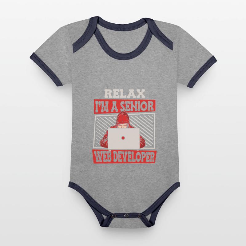 Web Developer Web Developer Senior Organic Baby Contrasting Bodysuit