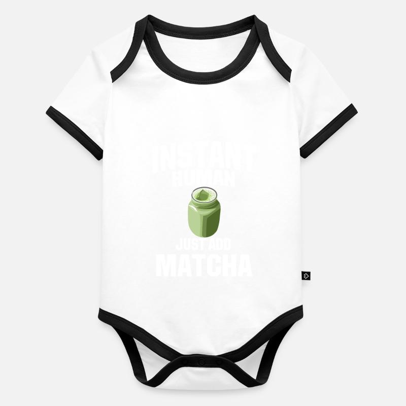 Instant Human Fügen Sie Einfach Matcha Hinzu Baby Bio-Kurzarm-Kontrastbody