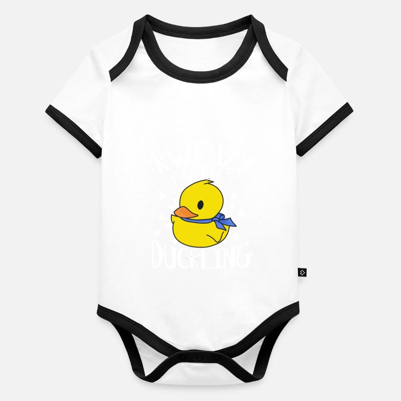 Kwehzy Crazy About Duckling - Yellow Ducks Organic Baby Contrasting Bodysuit