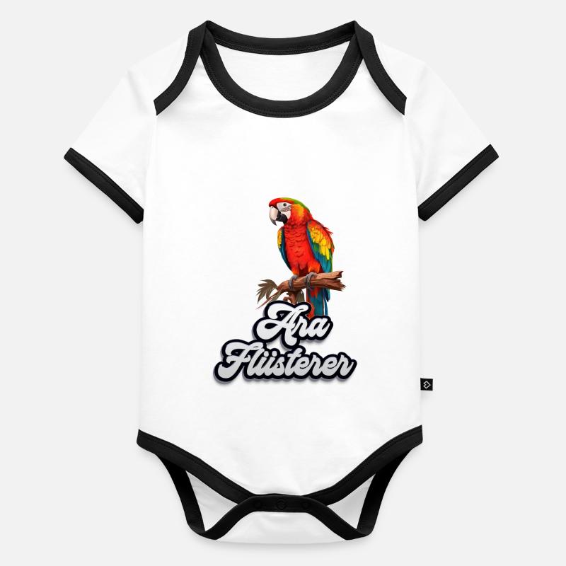 Ara Flüsterer Macaw Whisperer Papageien Fan Baby Bio-Kurzarm-Kontrastbody