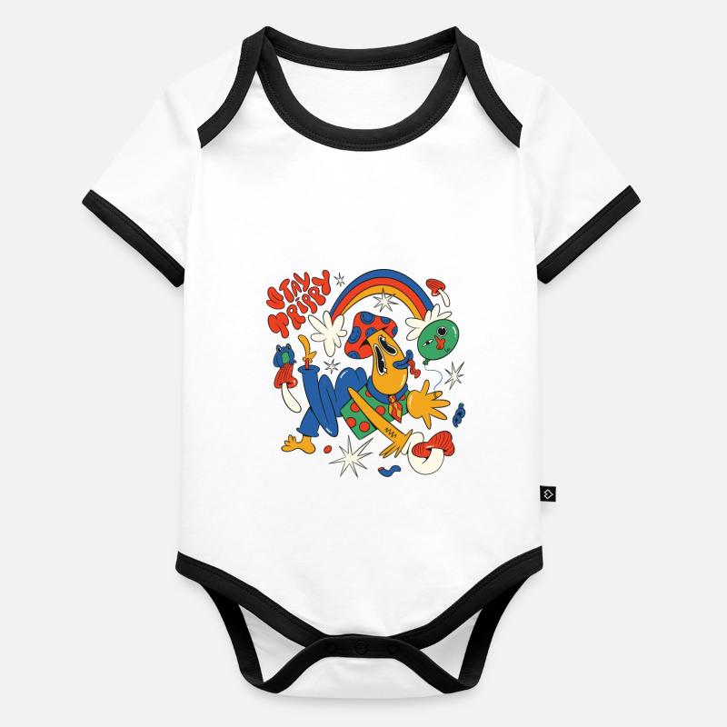 Magic mushrooms Organic Baby Contrasting Bodysuit