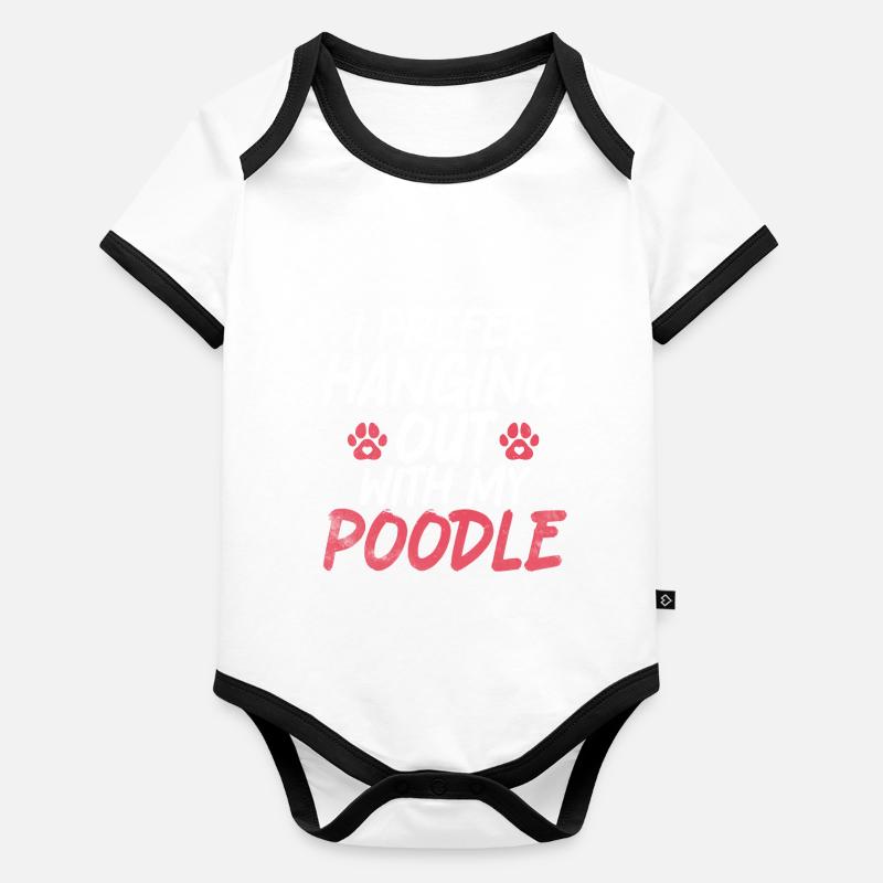 Poodle Gifts Baby Bio-Kurzarm-Kontrastbody