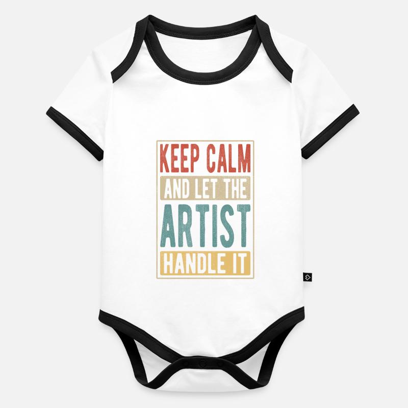Cadeau Rétro d’artiste Body Bébé bio contrasté manches courtes