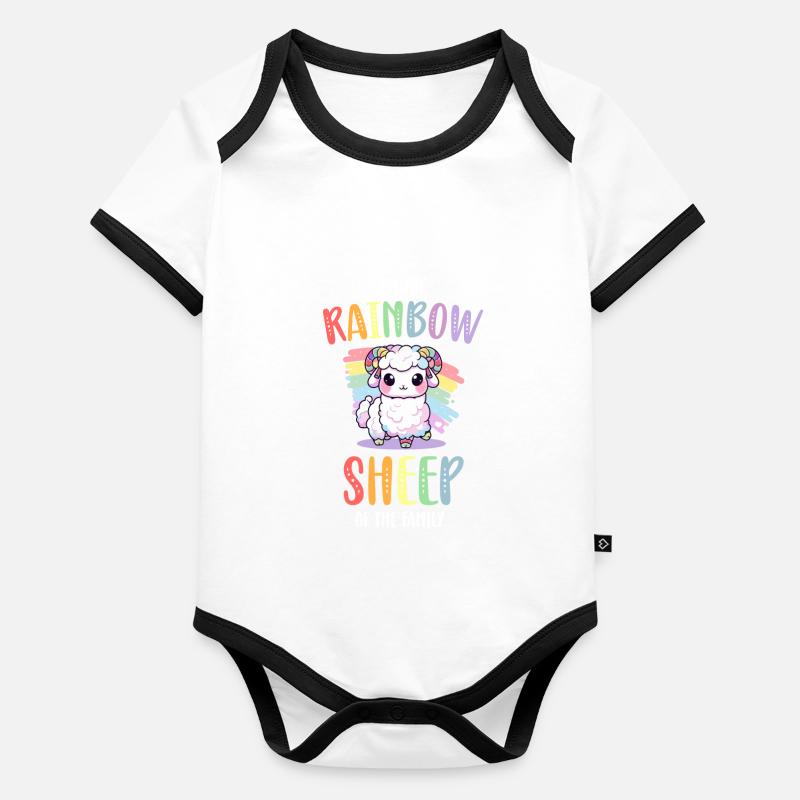 Rainbow Sheep LGBT Lesbian Gay Community Pride Organic Baby Contrasting Bodysuit