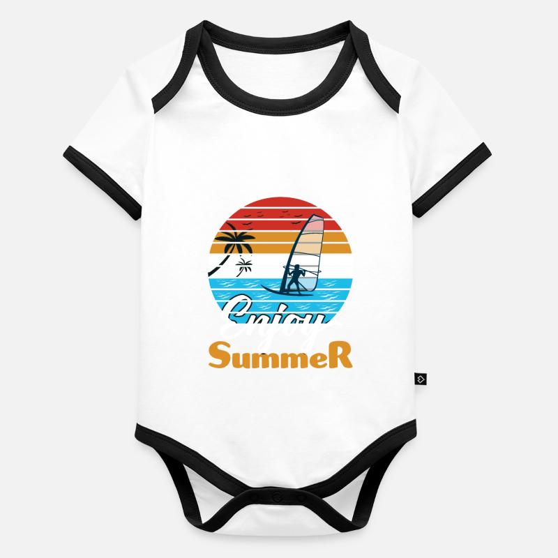 Windsurfen Windsurfer Enjoy Summer Baby Bio-Kurzarm-Kontrastbody