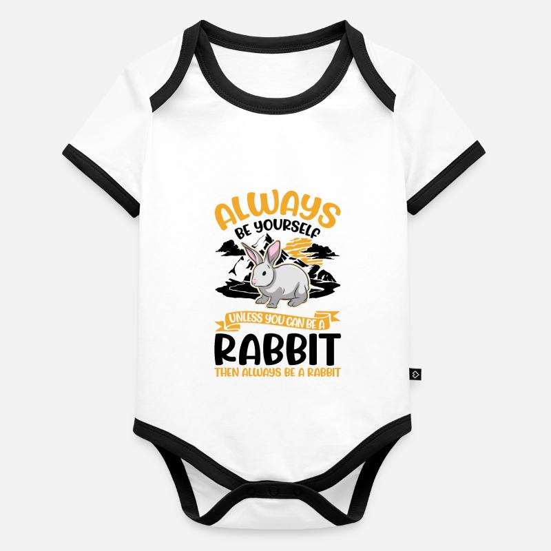 Lapin lapin lapin lapin Body Bébé bio contrasté manches courtes