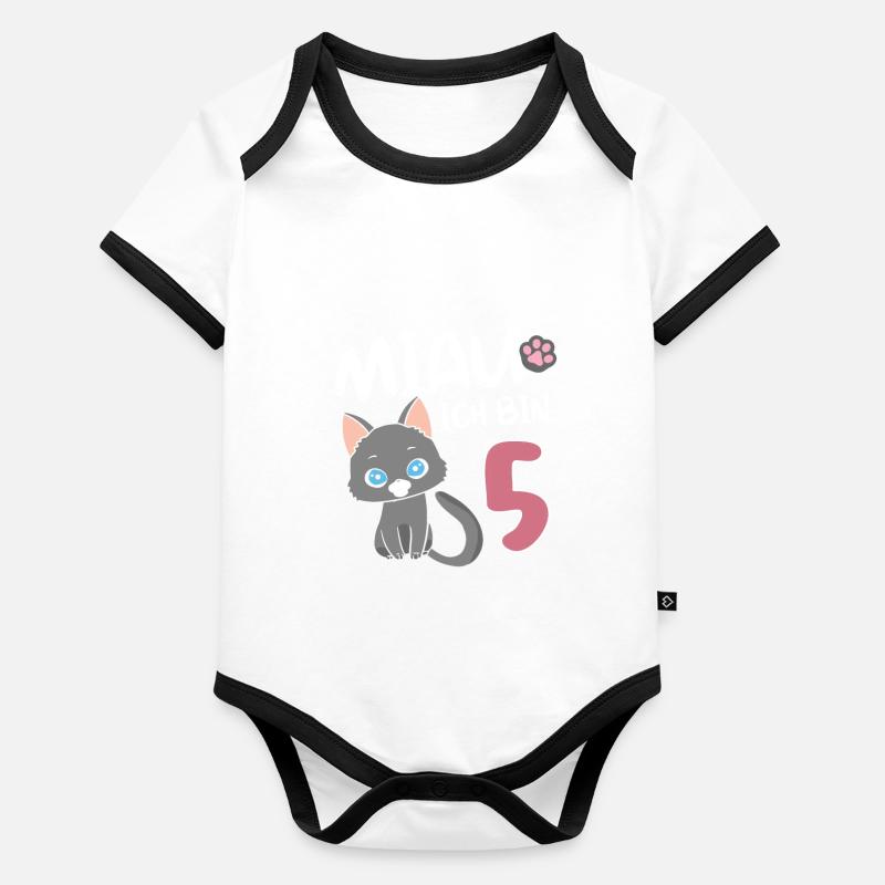 Ich bin 5 Jahre alt Baby Bio-Kurzarm-Kontrastbody