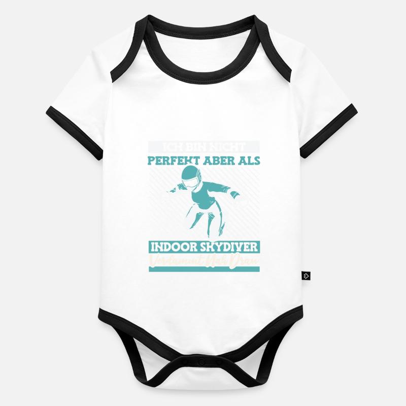 Le parachutisme intérieur à son meilleur Body Bébé bio contrasté manches courtes