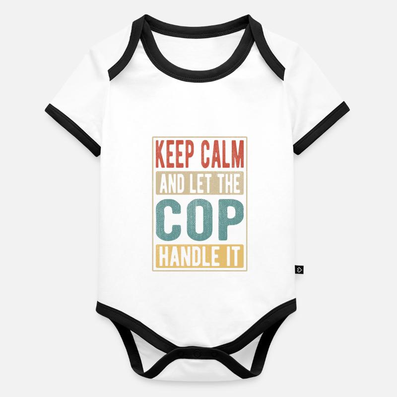 Polizist Retro Geschenk Baby Bio-Kurzarm-Kontrastbody