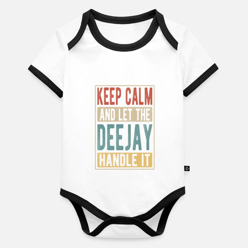 Deejay Retro Geschenk Baby Bio-Kurzarm-Kontrastbody