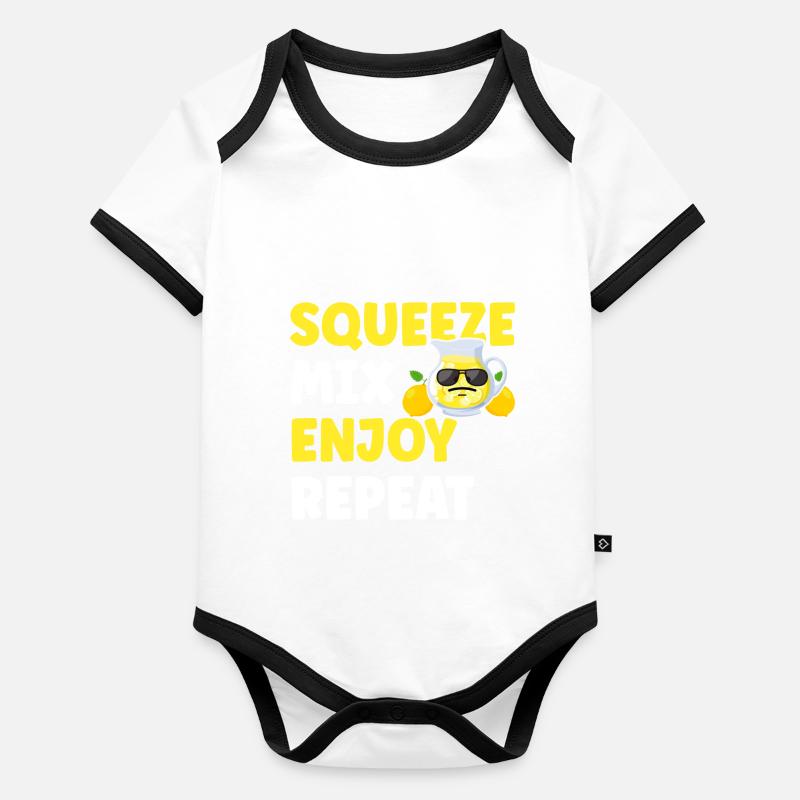 Stand de limonade Lemonade Body Bébé bio contrasté manches courtes