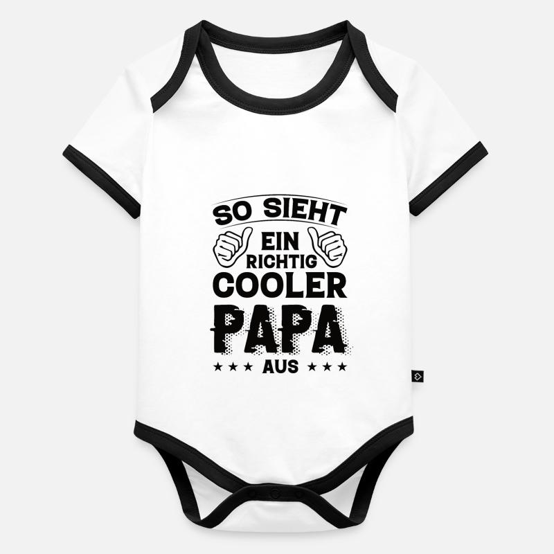 Papa Papa Geburtstag Papa Sprüche Bester Papa Baby Bio-Kurzarm-Kontrastbody