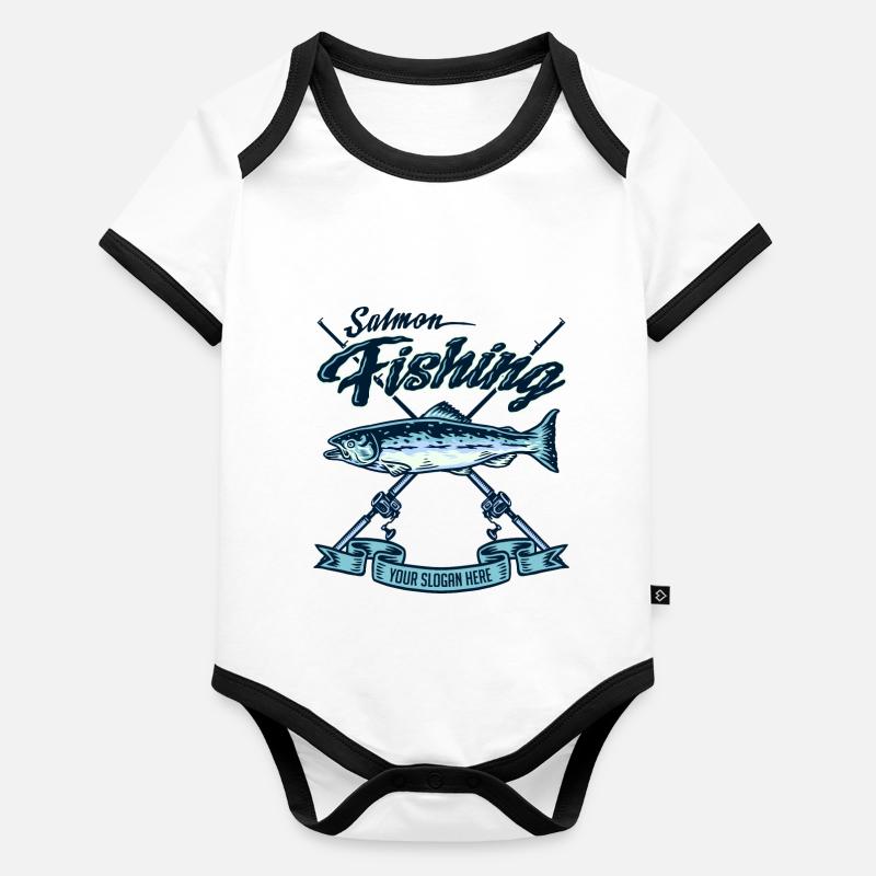 Lachsfischen Baby Bio-Kurzarm-Kontrastbody